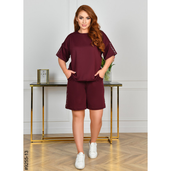 9255-13 Спортивний костюм жіночий двонитка напівбатал (4 од: 48,50,52,54)