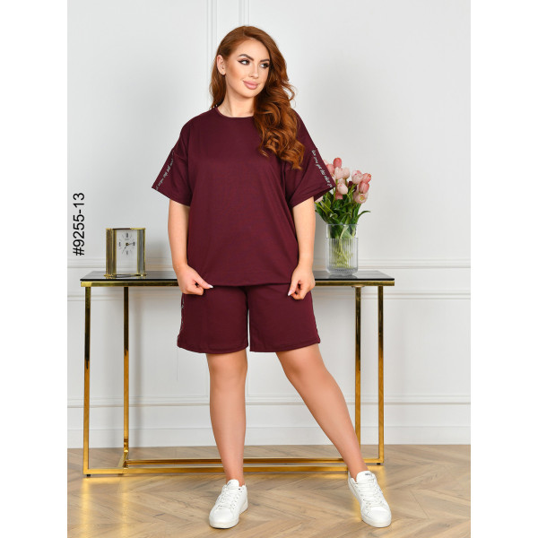 9255-13 Спортивний костюм жіночий двонитка напівбатал (4 од: 48,50,52,54)