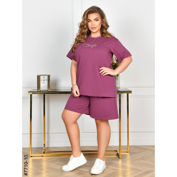 7710-10 Спортивний костюм жіночий турецька двонитка батал (3 од: 54,56,58)