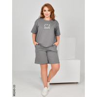 8240-33 Спортивний костюм жіночий турецька двонитка напівбатал (3 од: 48,50,52)