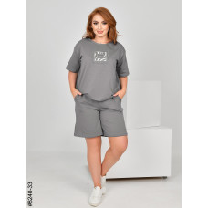 8240-33 Спортивний костюм жіночий турецька двонитка напівбатал (3 од: 48,50,52)