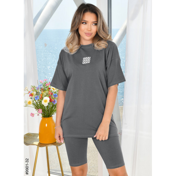 9901-32 Костюм жіночий футболка + велосипедки турецька бавовна норма (3 од:42,44,46)