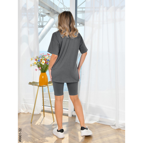 9901-32 Костюм жіночий футболка + велосипедки турецька бавовна норма (3 од:42,44,46)