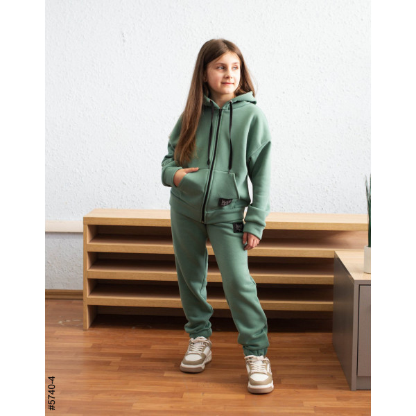 5740-4 Спортивний костюм на блискавці тринитка на флісі підліток (4 од: 36,38,40,42)