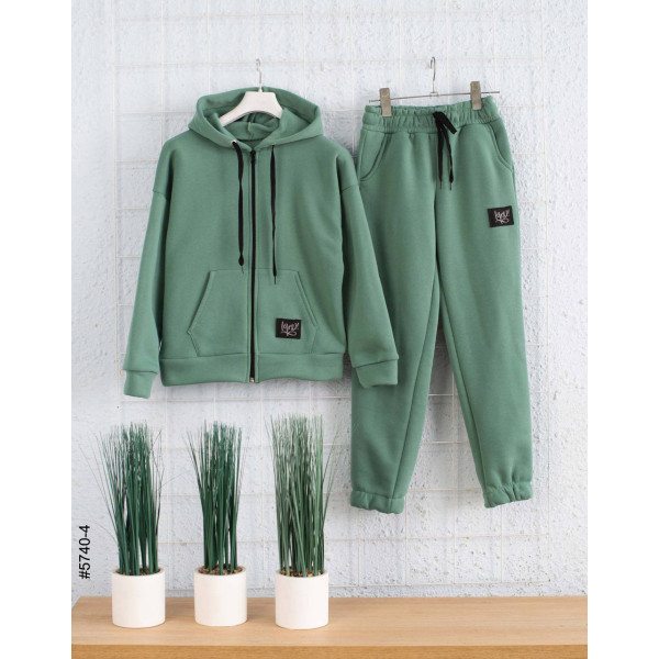 5740-4 Спортивний костюм на блискавці тринитка на флісі підліток (4 од: 36,38,40,42)