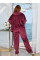 7310-13 Спортивний костюм жіночий на блискавці велюр прямі штани батал (3 од: 50,52,54)