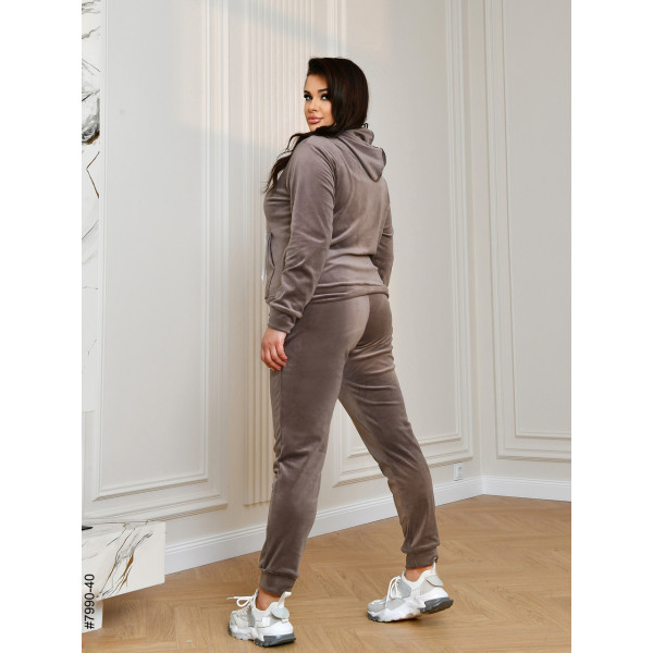 7990-40 Спортивний костюм жіночий на блискавці велюр супербатал (4 од: 54,56.58.60)