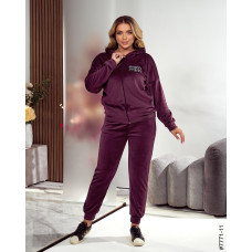 7771-11 Спортивний костюм жіночий велюр напівбатал (3 од: 48,50,52)