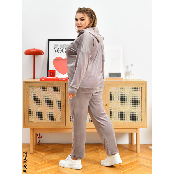 3610-22 Спортивний костюм жіночий на блискавці велюр батал (3 од: 54,56,58)