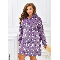 6534-10 Халат жіночий на блискавці з поясом махра напівбатал (3 од: 44-46,48-50,52-54)