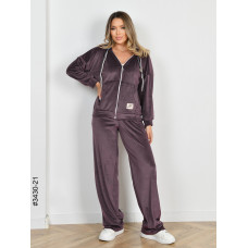 3430-21 Спортивний костюм жіночий на блискавці велюр норма (3 од: 44,46,48)