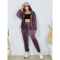 0507-51 Спортивний костюм жіночий на блискавці велюр норма (3 од: 42,44,46)