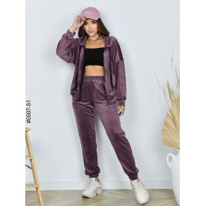 0507-51 Спортивний костюм жіночий на блискавці велюр норма (3 од: 42,44,46)