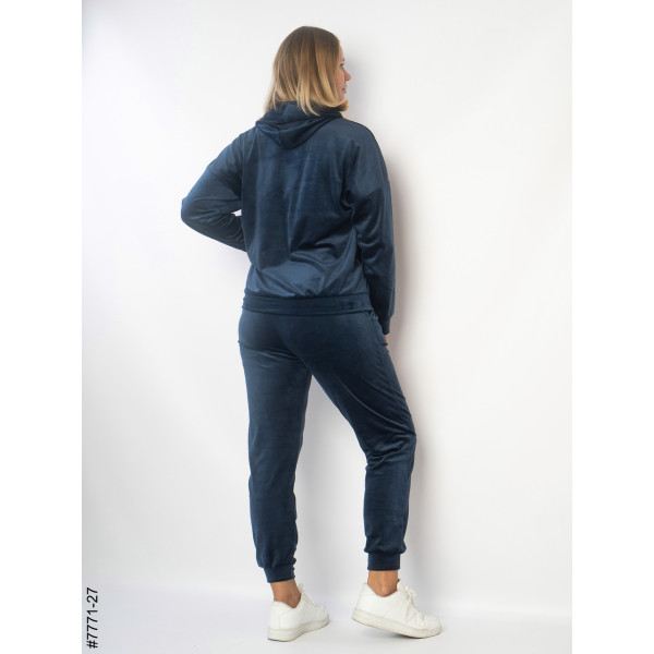 7771-27 Спортивний костюм жіночий велюр напівбатал (3 од: 48,50,52)