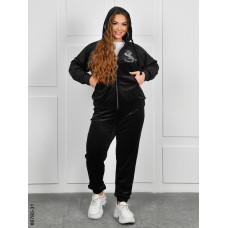 8780-31 Спортивний костюм жіночий на блискавці велюр батал (4 од: 54,56,58,60)