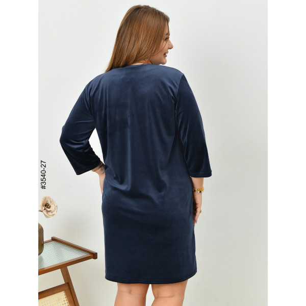 3540-27 Халат жіночий на блискавці напівбатал (3 од: 48,50,52)