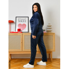 4590-28 Спортивний костюм жіночий велюр на блискавці напівбатал (3 од: 48,50,52)