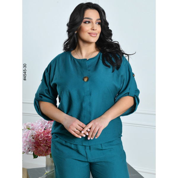 4545-30 Костюм жіночий льон жатка батал (4 од: 54,56,58,60)