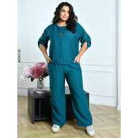 4545-30 Костюм жіночий льон жатка батал (4 од: 54,56,58,60)