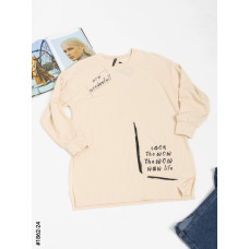 1862-24 Жіночий батнік з принтом двонитка напівбатал (3 од: S-M, M-L, L-XL)