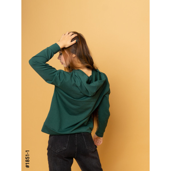 1851-1 Худі жіночі двунитка з принтом норма (3 од: S-M, M-L, L-XL)