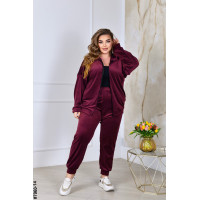 7960-14 Спортивний костюм жіночий на блискавці велюр супербатал (3 ед: 54-56,56-58,58-60)