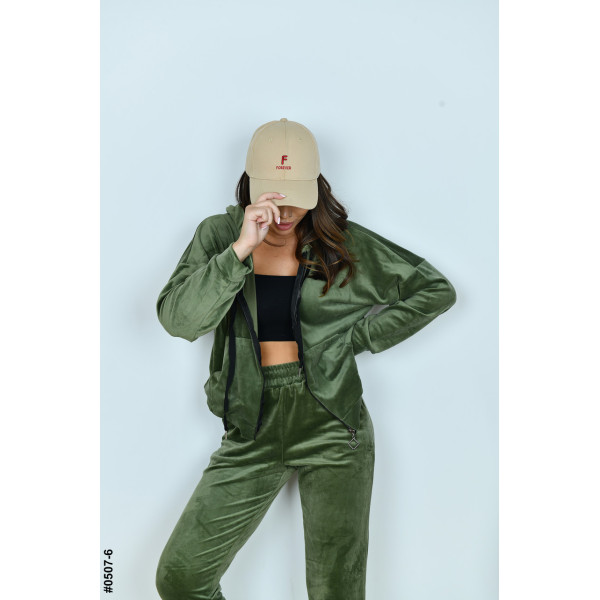 0507-6 Спортивний костюм жіночий на блискавці велюр норма (3 од: 42,44,46)