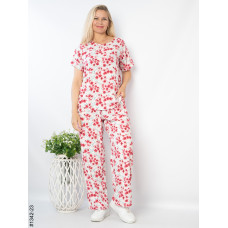 1342-9 Костюм жіночий з квітковим принтом штапель (4 од: 44,46,48,50)