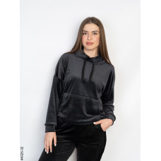 4325-32 Худі жіночий велюр напівбатал (розмір 52-54 | універсальний)