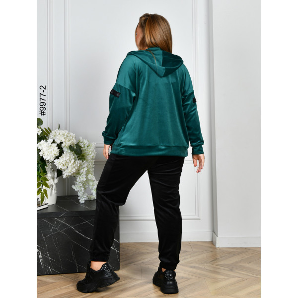 9977-2 Спортивний костюм жіночий на блискавці велюр батал (4 од: 54,56,58,60)