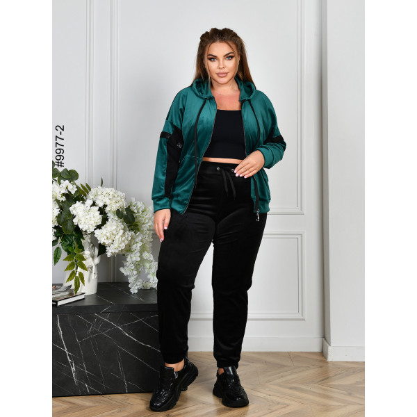 9977-2 Спортивний костюм жіночий на блискавці велюр батал (4 од: 54,56,58,60)