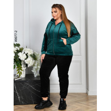 9977-2 Спортивний костюм жіночий на блискавці велюр батал (4 од: 54,56,58,60)