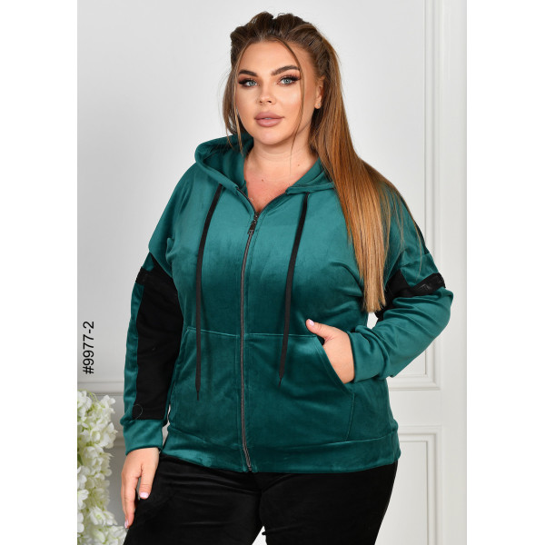 9977-2 Спортивний костюм жіночий на блискавці велюр батал (4 од: 54,56,58,60)