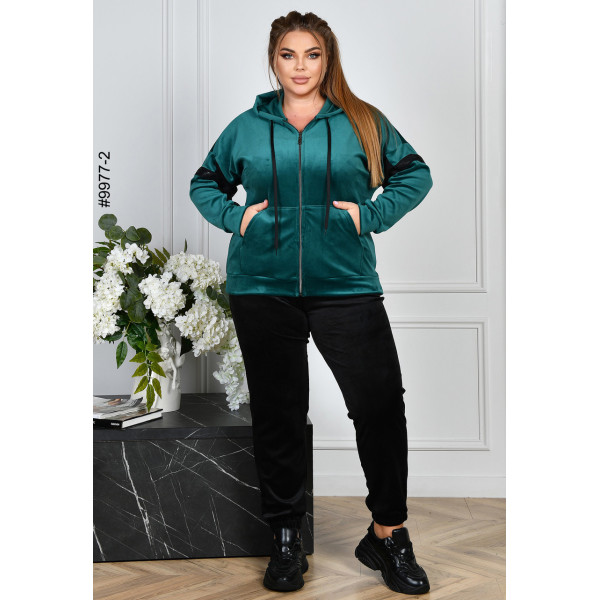 9977-2 Спортивний костюм жіночий на блискавці велюр батал (4 од: 54,56,58,60)