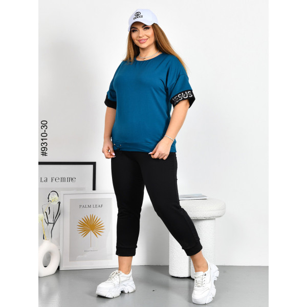 9310-30 Спортивний костюм жіночий двунитка напівбатал (4 од: 48,50,52,54)