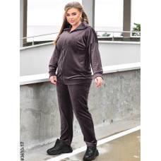 3610-17 Спортивний костюм жіночий на блискавці велюр батал (3 од: 54,56,58)