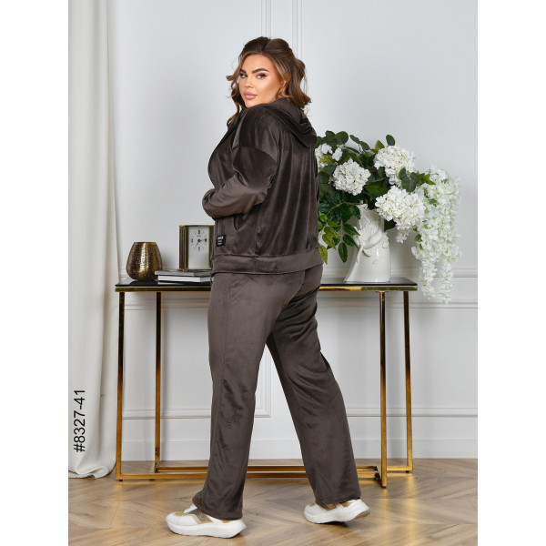 8327-41 Спортивний костюм жіночий на блискавці велюр напівбатал (4 од: 48,50,52,54)