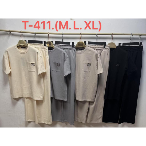 0411 Спортивний костюм жіночий напівбатал (3 од: M,L,XL)