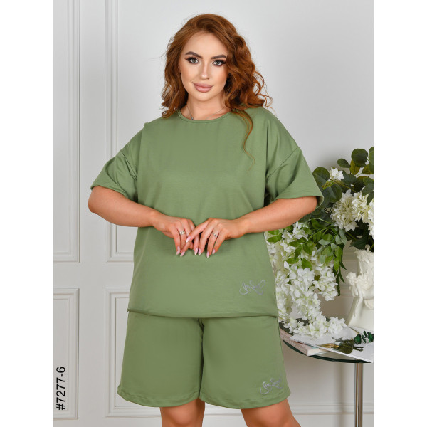 7277-6 Спортивний костюм жіночий двонитка напівбатал (4 од: 48,50,52,54)