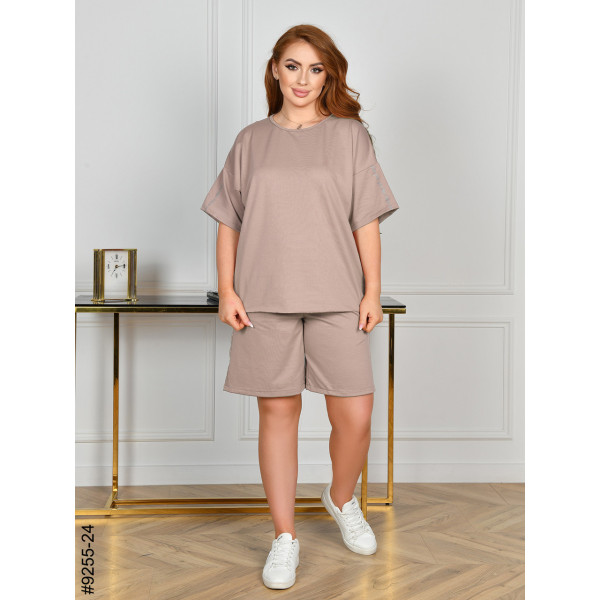 9255-24 Спортивний костюм жіночий двонитка напівбатал (4 од: 48,50,52,54)