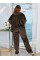7310-19 Спортивний костюм жіночий на блискавці велюр прямі штани батал (3 од: 50,52,54)