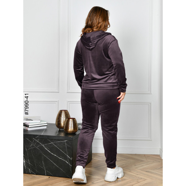 7990-41 Спортивний костюм жіночий на блискавці велюр супербатал (4 од: 54,56.58.60)