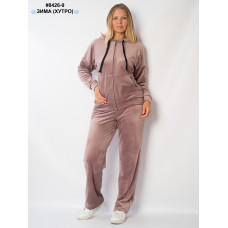 8426-9 Спортивний костюм жіночий на блискавці велюр на хутрі напівбатал (4 од: 48,50,52,54)