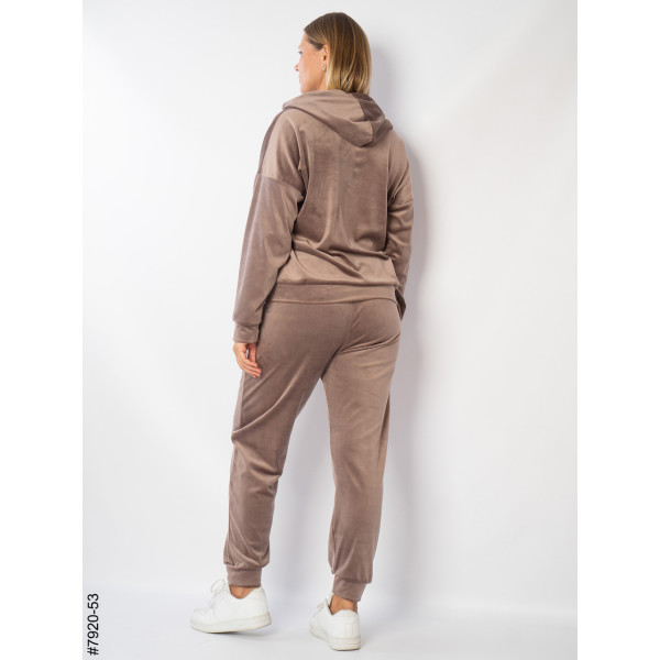 7920-53 Спортивний костюм жіночий велюр напівбатал (3 од: 48,50,52)