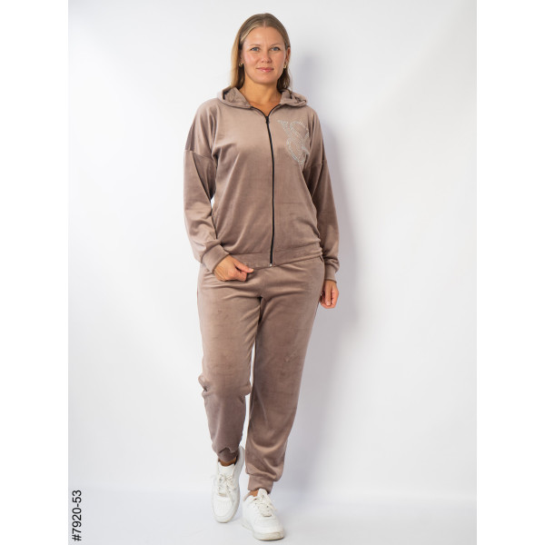 7920-53 Спортивний костюм жіночий велюр напівбатал (3 од: 48,50,52)