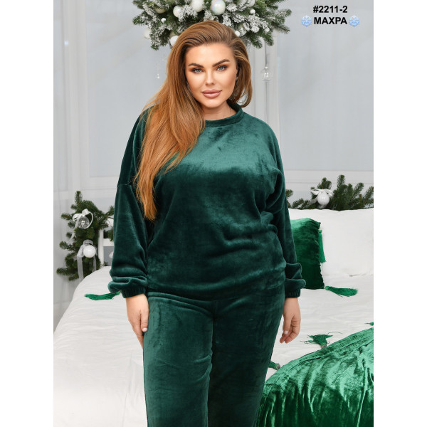 2211-2 Костюм-піжама жіночий махра напівбатал (3 од: 44-46,48-50,52-54)