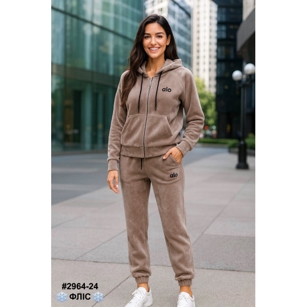 2964-24 Спортивний костюм жіночий турецький двосторонній фліс норма (4 од: 42,4446,48)
