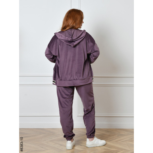8383-10 Спортивний костюм жіночий на блискавці велюр напівбатал (4 од: 48,50,52,54)