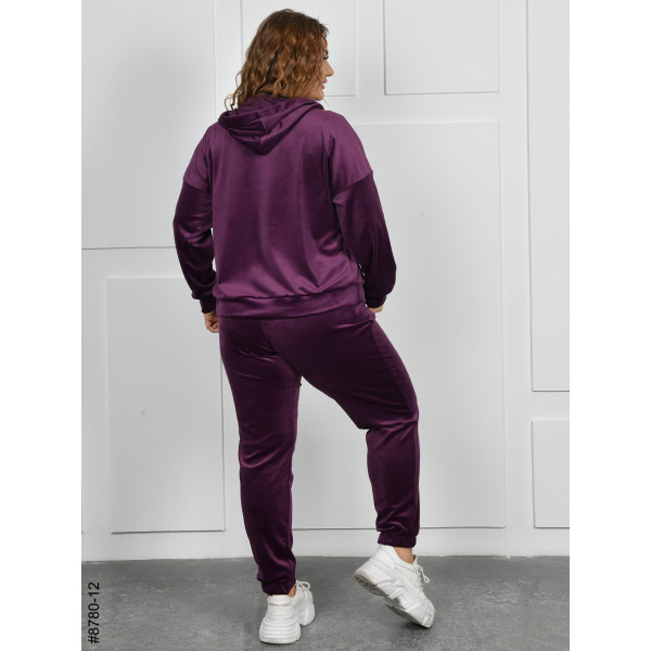 8780-12 Спортивний костюм жіночий на блискавці велюр батал (4 од: 54,56,58,60)