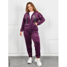8780-12 Спортивний костюм жіночий на блискавці велюр батал (4 од: 54,56,58,60)